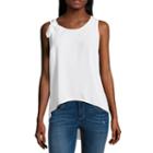 Project Runway Sleeveless Knotted Shoulder Top