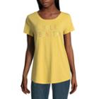A.n.a Ana Graphic Boyfriend Tee Short Sleeve Crew Neck T-shirt-womens