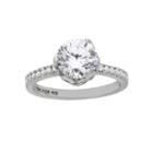 Womens 3 1/2 Ct. T.w. Round White Cubic Zirconia 10k Gold Engagement Ring