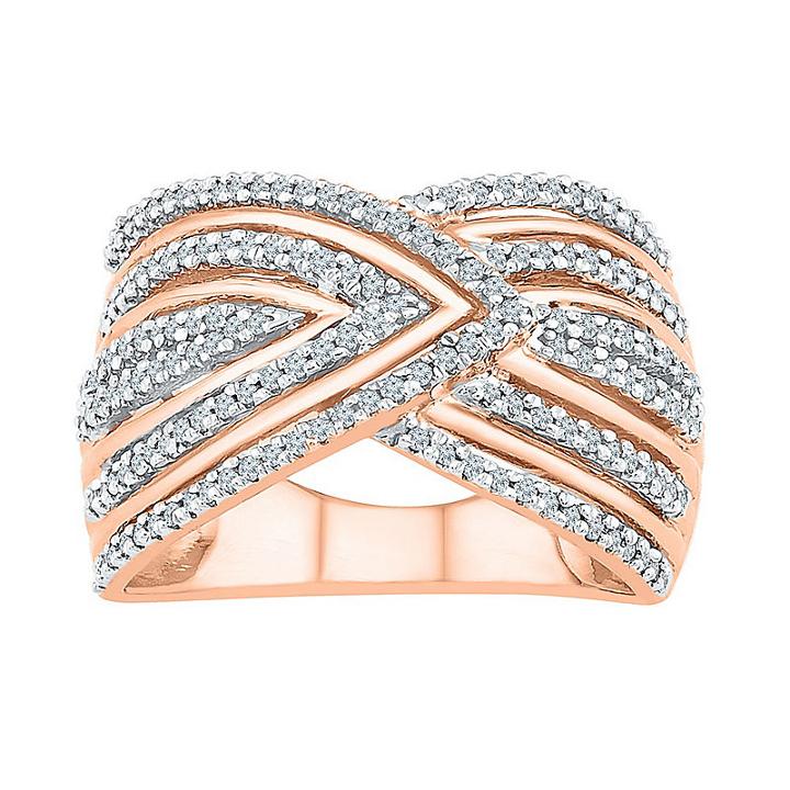 Womens 1/2 Ct. T.w. Diamond Gold Over Silver Cocktail Ring