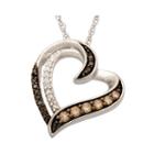 1/4 Ct. T.w. Diamond Heart Pendant Necklace Sterling