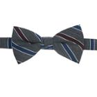 Haggar Wool Blend Stripe Pre-tied Bow Tie