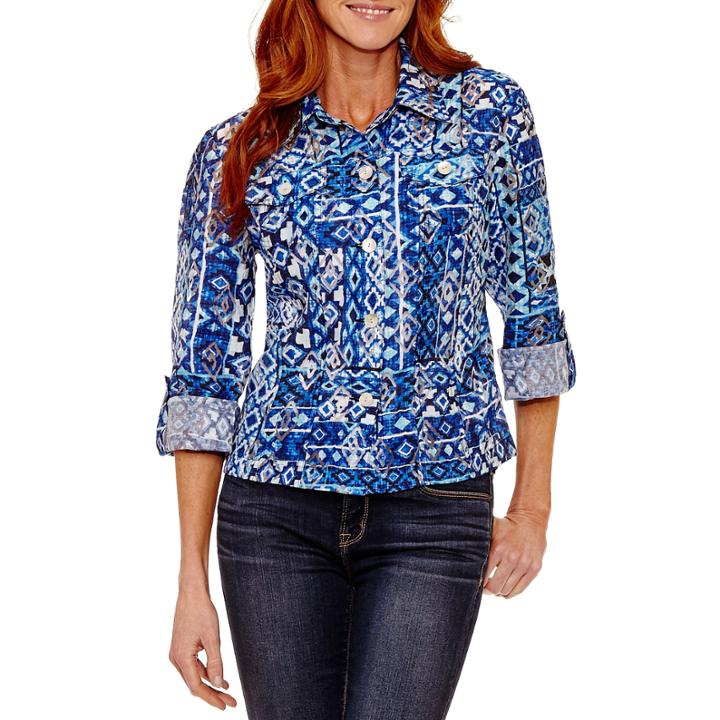 Lark Lane 3/4 Sleeve Button-front Shirt