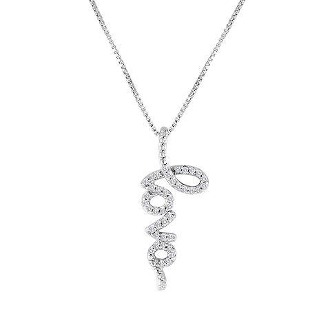 1/10 Ct. T.w. Diamond Sterling Silver Love Pendant Necklace