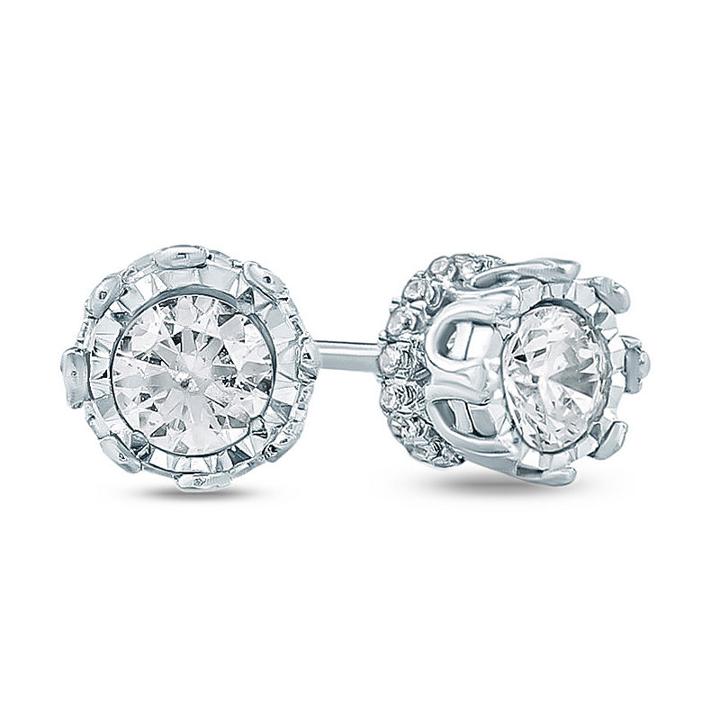 1/2 Ct. T.w. White Diamond 10k Gold 4.1mm Stud Earrings