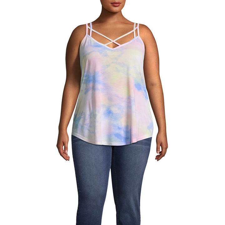 Strappy Tie Dye Tank - Juniors Plus