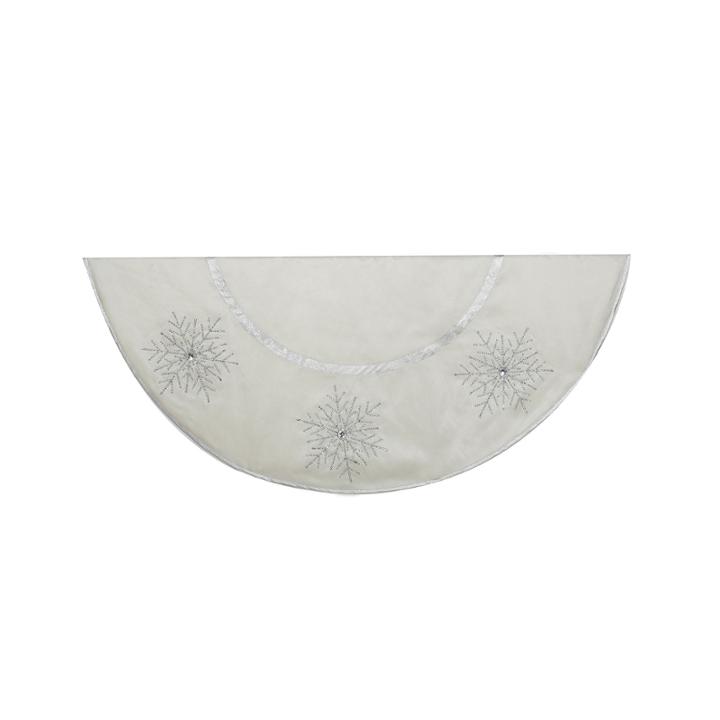 Kurt Adler 54 Ivory Color With Crystal Lace Snowflake Tree Skirt
