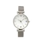 Olivia Pratt Mesh Womens Silver Tone Strap Watch-16245