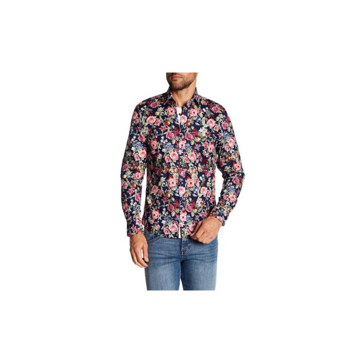 Tr Premium Long Sleeve Floral Button-front Shirt-slim