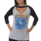 Def Leppard Juniors' '92 Tour With Orb Raglan Choker 3/4 Sleeve Graphic Top