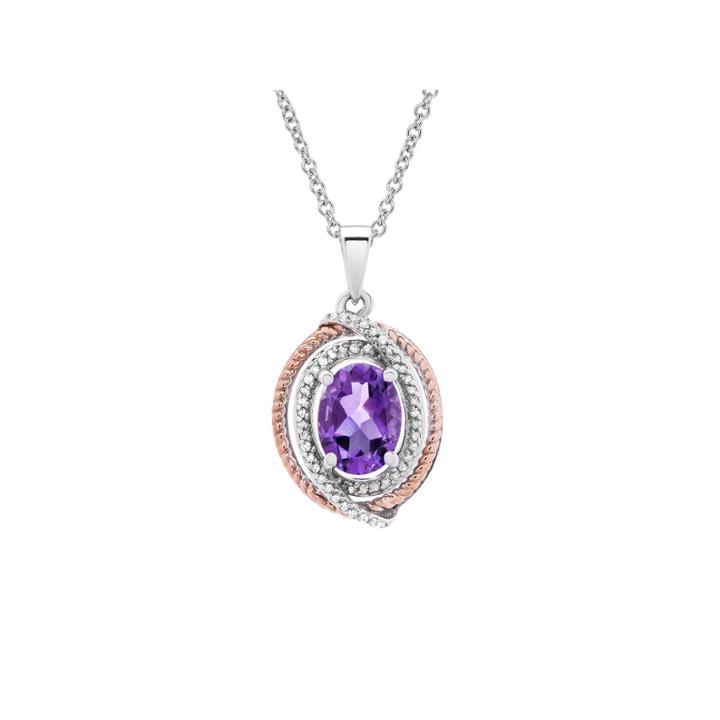 1/10 Ct. T.w. Purple Amethyst Oval 14k Gold Over Silver Pendant
