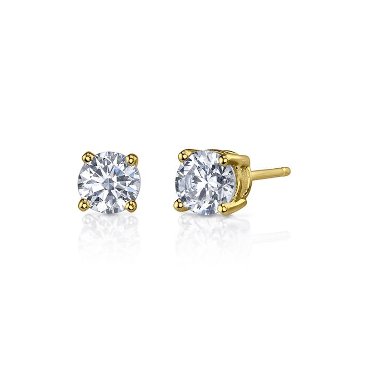 1 Ct. T.w. Diamonore&trade; Simulated Diamond 14k Yellow Gold Stud Earrings