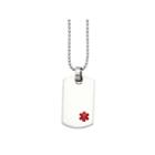 Mens Stainless Steel Small Dog Tag Medical Pendant