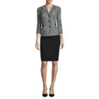R & K Originals 3/4-sleeve Leopard-print Jacket & Skirt Suit Set