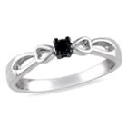 Womens 1/10 Ct. T.w. Color Enhanced Round Black Diamond Sterling Silver Promise Ring