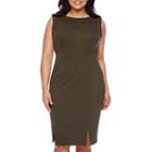 Bisou Bisou Sleeveless Grommet-slit Sheath Dress - Plus