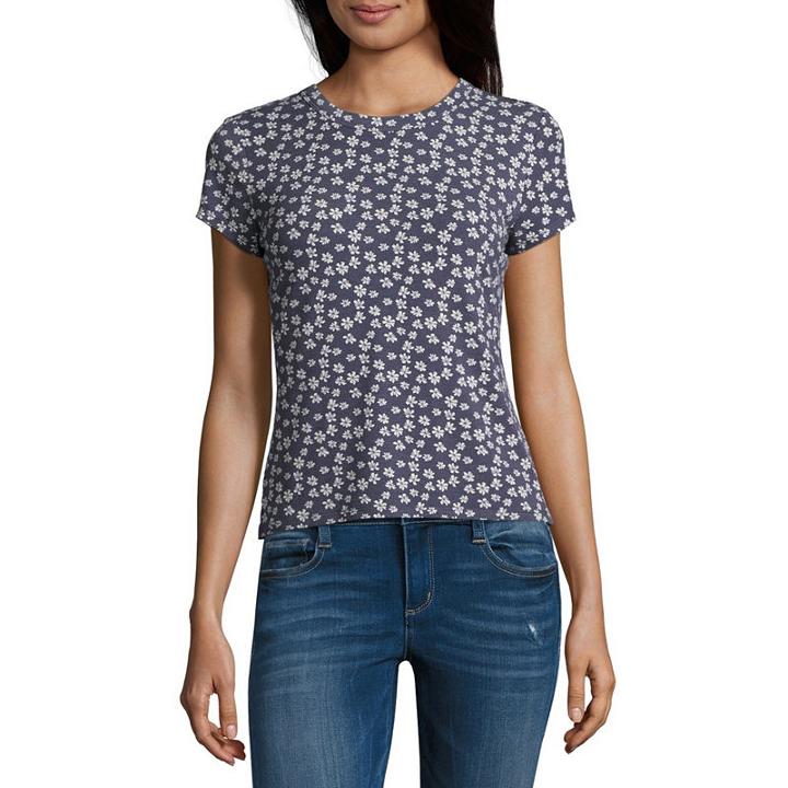 Arizona Short Sleeve Crew Neck Graphic T-shirt-juniors