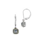 Shey Couture Genuine Blue Topaz Sterling Silver And 14k Yellow Gold Earrings