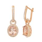 Simulated Pink Morganite 14k Rose Gold Over Silver Drop Earrings
