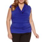 Worthington Cap Sleeve Cowl Neck - Plus