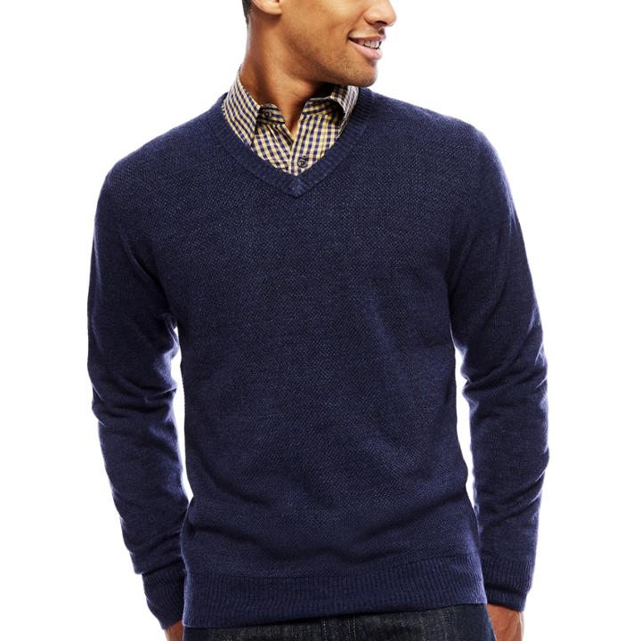 Argyle Culture Long-sleeve V-neck Sweater