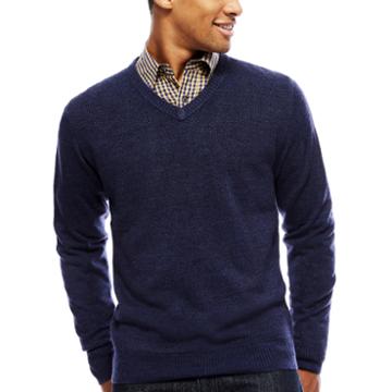 Argyle Culture Long-sleeve V-neck Sweater