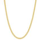 14k Gold Over Silver Semisolid Curb 16 Inch Chain Necklace