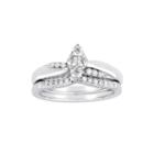 I Said Yes 3/8 Ct. T.w. Diamond Marquise-shaped Platinaire Bridal Ring Set