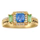 Artcarved Personalized Womens Simulated Multi Color Stone 14k Gold Cocktail Ring
