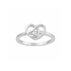 Womens Diamond Accent Round White Diamond Sterling Silver Promise Ring
