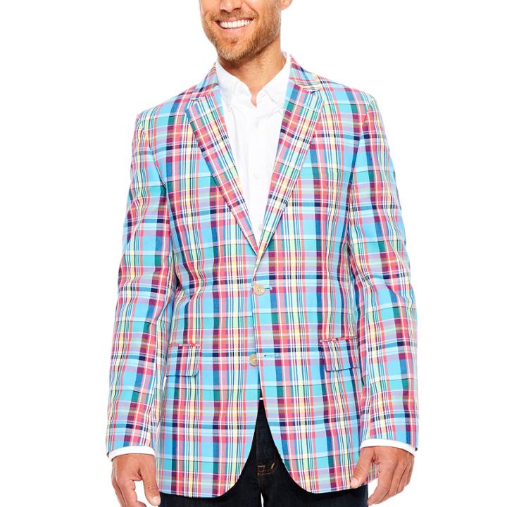 Stafford Classic Fit Woven Plaid Sport Coat