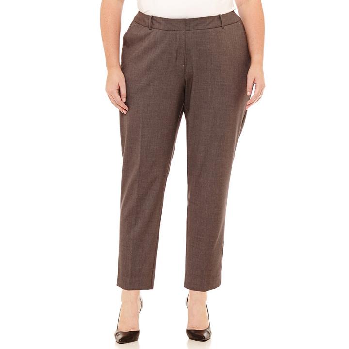 Worthington Curvy Fit Slim Leg Ankle Pant - Plus
