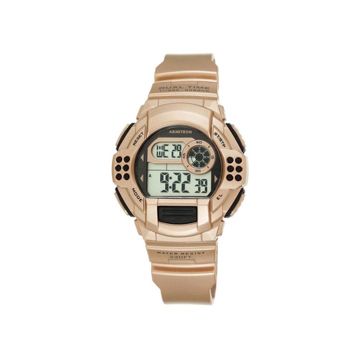 Armitron Pro-sport Womens Rose-tone Resin Strap Chronograph Sport Watch 45/7044rsg