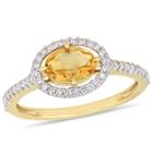 Womens 1/4 Ct. T.w. Yellow Citrine 10k Gold Cocktail Ring