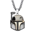 Star Wars Boba Fett Mens Two-tone Stainless Steel Pendant Necklace
