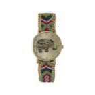 Olivia Pratt Womens Mint Braided Elephant Print Dial Strap Watch 14811