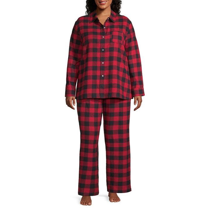 North Pole Trading Company Plaid Coat Front 2 Piece Set -women's Plus