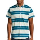 Arizona Short Sleeve Stripe Button-front Shirt