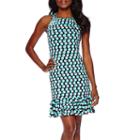 R & K Originals Sleeveless Halter 3-tier Shift Dress