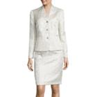 Isabella Long-sleeve 3-button Floral Jacquard Jacket And Skirt Suit Set