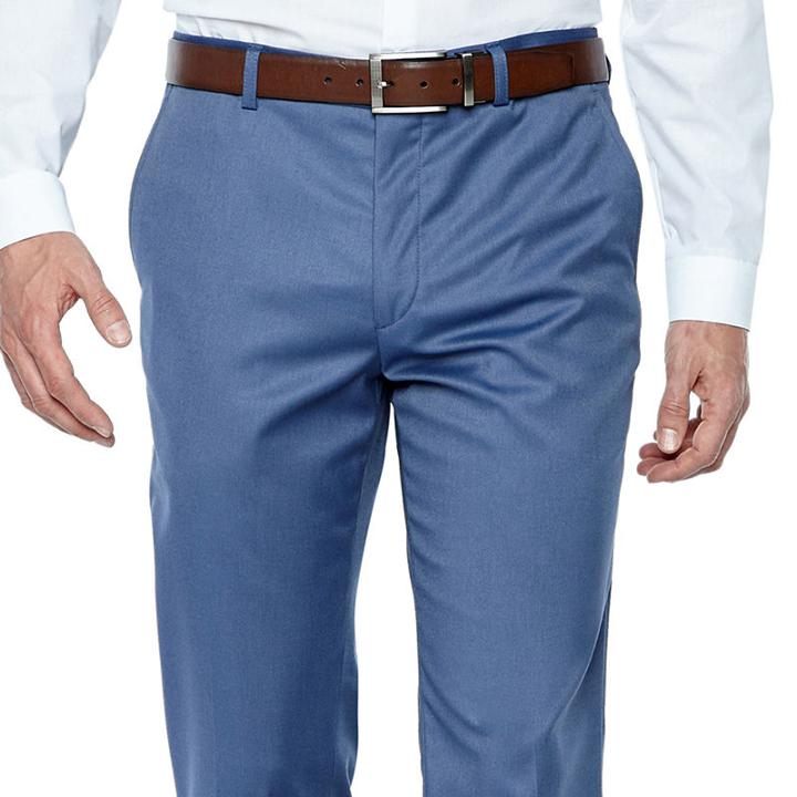 Jf J.ferrar Light Blue Twill Stretch Super Slim Fit Suit Pants