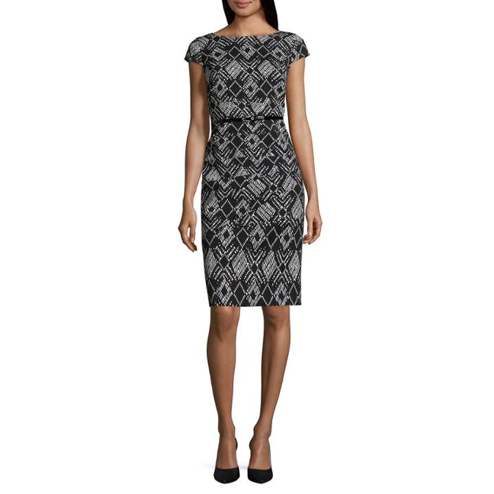 Alyx Cap Sleeve Diamond Sheath Dress