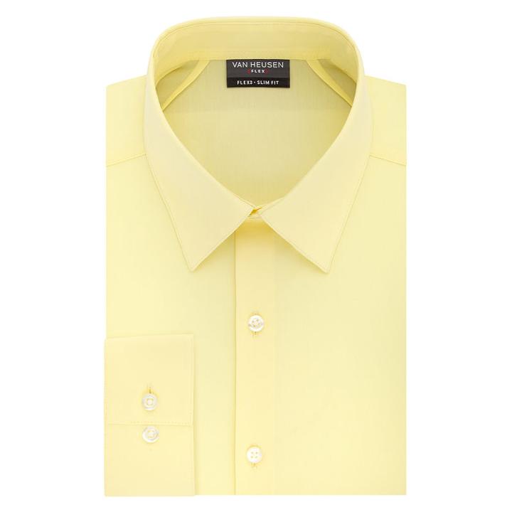 Van Heusen Vh Flex 3 Slim 4 Way Stretch Long Sleeve Twill Dress Shirt - Fitted