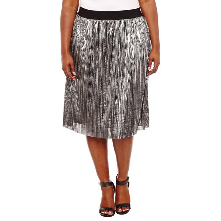 Project Runway Knit Pleated Skirt Plus