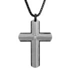 Mens Diamond Accent Stainless Steel Pendant Necklace