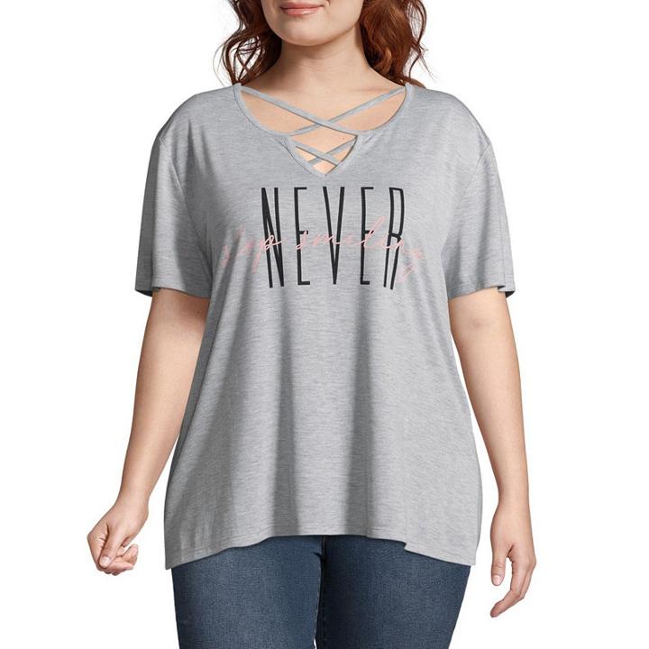 Never Stop Smiling Criss Cross Tee - Juniors Plu