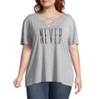 Never Stop Smiling Criss Cross Tee - Juniors Plu