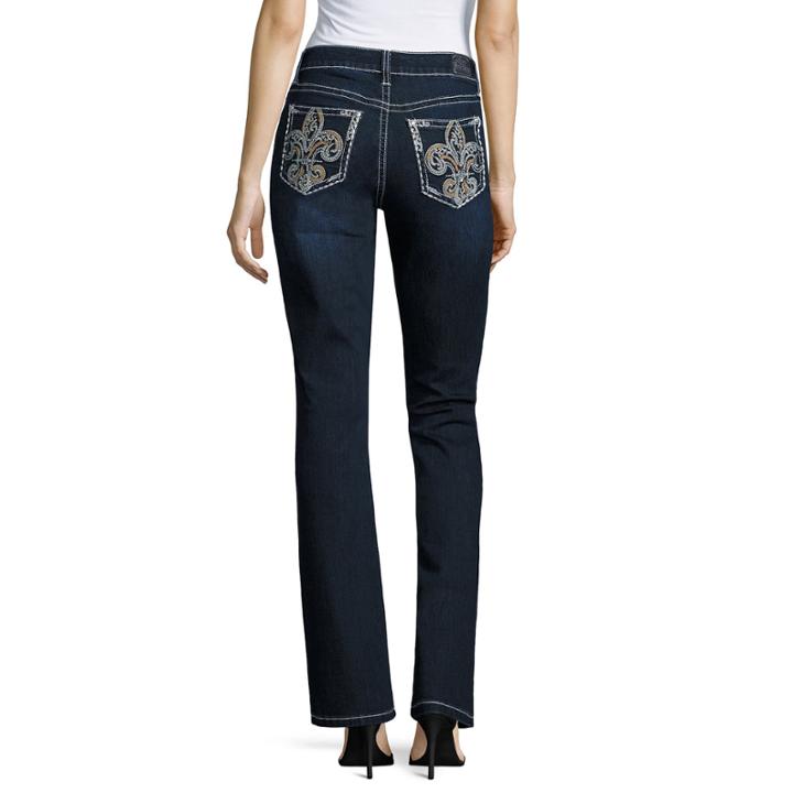Love Indigo Fleur Des Lis Pocket Bootcut Jeans