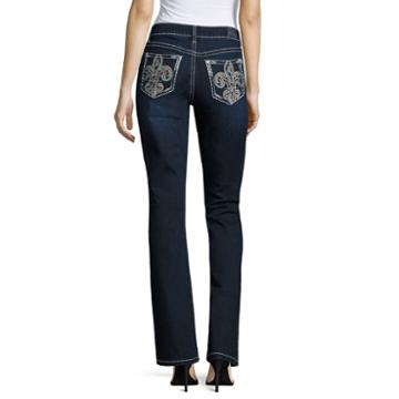 Love Indigo Fleur Des Lis Pocket Bootcut Jeans