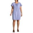 St. John's Bay Short Sleeve Embroidered Stripe Shift Dress - Plus
